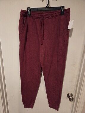Joe Boxer Women's Drawstring Jogger Pants - Burgundy NWT Size XL